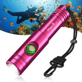 Odepro WD12 Scuba Diving Light 1400 Lumen Underwater Flashlight 3 Lighting Modes IP68 Waterproof Dive Torch Compact Backup Light for Night Diving Snorkeling Cave Exploration