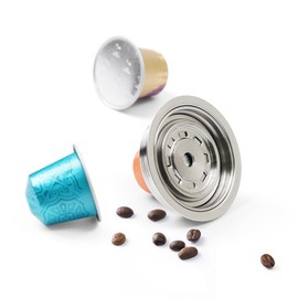 Stainless Steel Coffee Pods Adapter Converter Holder Compatible with Delonghi-ENV135, Metal Converter Holder for VertuoLine-GCA1,Brewing NEspresso OriginalLine Coffee (Brewing 150 ML/5 oz)