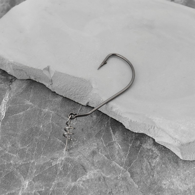 Be In Your Mind 10PCS #1/0 Offset Hook with Baitholder