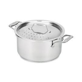 All-Clad Simply Strain Stainless Steel Multipot with Straining Lid, 6-Quart, Induction, Oven Broiler Safe 600F, Strainer, Pasta Strainer with Handle, Steamer Pot, Cookware, Home, Pots and Pans, Silver