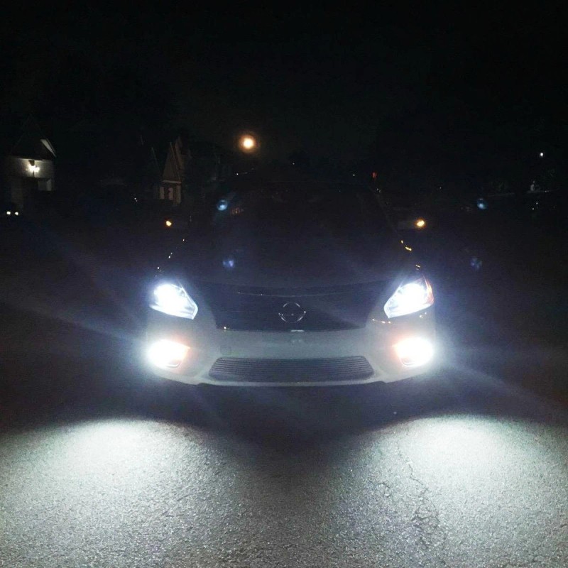 Partsam 7443 White Backup Reverse Tail Brake LED Lamp Bulb