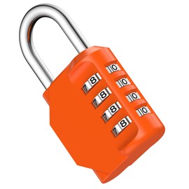 Puroma Combination Lock 4 Digit Waterproof Locker Locks Secure Outdoor Padlock for Gym Lockers, Toolboxes, Gates, Fences, Storage, Sports Locker (Orange)
