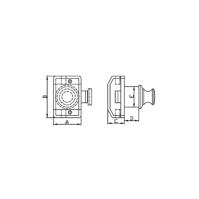 Man Ship Square Push Button Cabinet Latch (7300G - Gold)