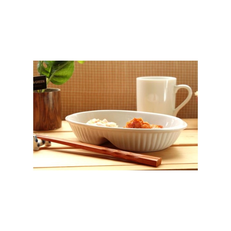 Cerapockke 2-Compartment Lunch Plate, 8.1 inches (20.5 cm), Made in