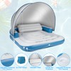 Coumy Floating Island with Canopy,Pool Floats with Canopy Inflatable Tanning