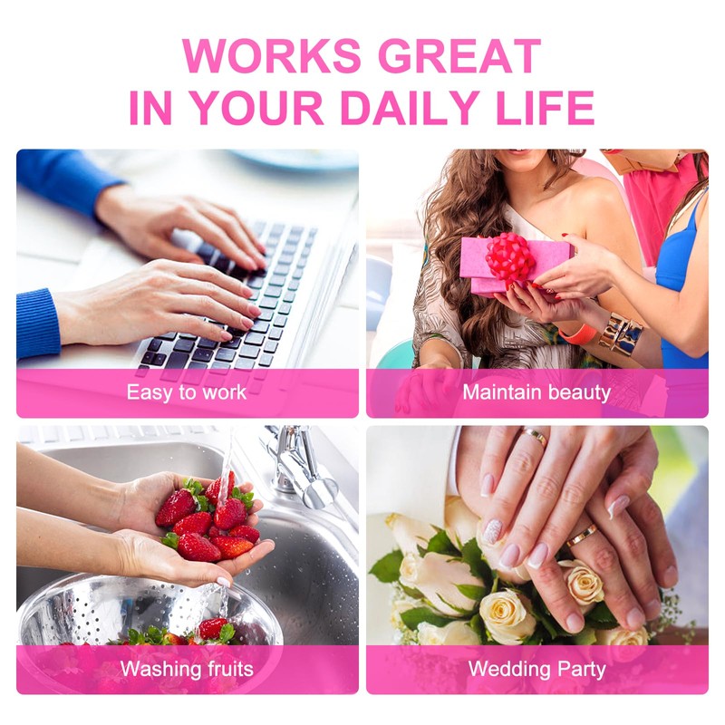 Pearl Shine - Uñas postizas redondas blancas con pestañas adhesivas