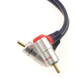 kenable Pure OFC RIGHT ANGLED 2 x RCA Phonos to Phono OFC Cable 1.5m [1.5 metres]