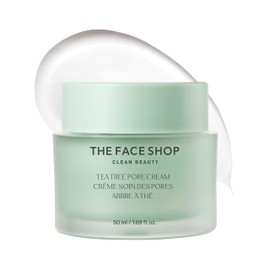 THE FACE SHOP Tea Tree Pore Cream | Fresh Moisturizer Soothes Skin Irritation & Reduce Heat Inside Skin | Gently Removes Dead Skin & Impurities | Appropriate for Trouble Skin | 1.69 fl. Oz,K-Beauty