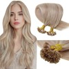 LaaVoo U Tip Hair Extensions Human Hair Ash Blonde Mix