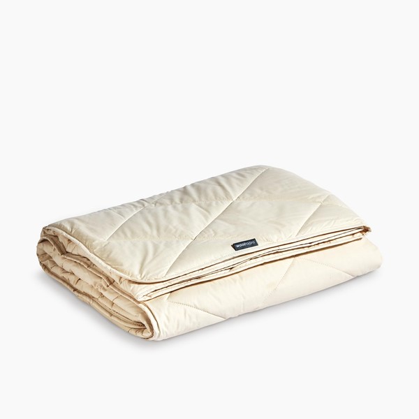 WOOLROOM Deluxe Machine Washable Comforter, British Wool Lightweight Comforter Twin