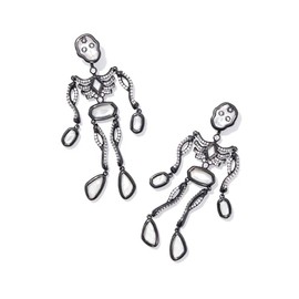 Kendra Scott Skeleton Statement Earrings in Gunmetal-Plated Brass, Ivory Mother of Pearl, Fashion Jewelry for Women