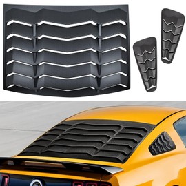 Bonbo Rear+Side Window Louvers Windshield Sun Shade Cover GT Lambo Style ABS Fits for Ford Mustang 2005 2006 2007 2008 2009 2010 2011 2012 2013 2014 Custom Fit (Matte Black)