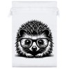 Azeeda 25cm 'Hedgehog Wearing Glasses' Satin Drawstring Bag/Pouch (SB00098744)