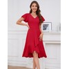 DRESSTELLS Women's Cocktail Wedding Guest Dresses V Neck Wrap Semi