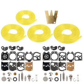 Carbhub 500-13-1 K10-WAT Carburetor Repair Kit Compatible with Carb for Poulan for Craftsman Chainsaw Trimmer Weedeater Leaf Blower with Fuel Line with Walbro Tool Gauge Metering Part # 500-13-1