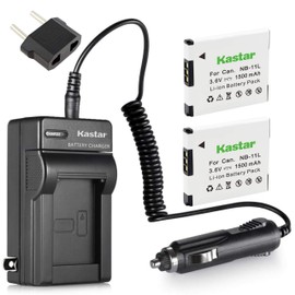 Kastar Battery (2-Pack) and Charger Kit for Canon NB-11L, CB-2LD, CB-2LF work with Canon PowerShot A2300 IS, A2400 IS, A2500, A2600, A3400 IS, A3500 IS, A4000 IS, ELPH 110 HS, ELPH 115 HS, ELPH 130 HS, ELPH 135 HS, ELPH 140 HS, ELPH 150 HS, ELPH 320 HS, ELPH 340 HS, IXUS 132, IXUS 140, IXUS 145, IXUS 150, IXUS 155, IXUS 265 HS, SX400 IS Cameras