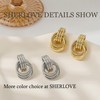 SHERLOVE Trendy Silver Knot Earrings for Women Chunky Statement Drop