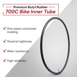 FengCan 700x25/32C Inner Tube 25/32-622, 28 Inch Bicycle Tube, 700 x 25C, 700 x 28C, 700 x 30C, 700 x 32C, Suitable for Road Bike/Gravel/MTB Bicycle Tyres, FV48 mm Presta Valve (1-PC)