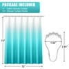 OLANLY Luxury Teal and White Ombre Shower Curtain Sets with