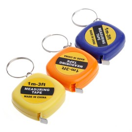 Belti Simple Retractable Ruler Measuring Tape Mini Portable Pull Ruler Keychain 1 m / 3 ft