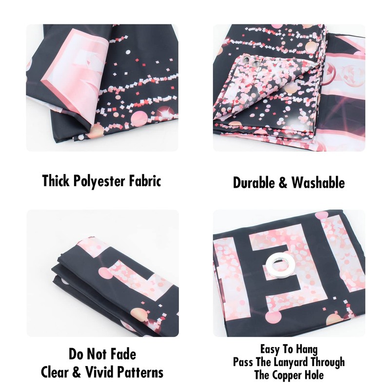 Happy 40th Birthday Backdrop Banner Fierce Fabulous and 40 Decorations