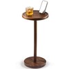 BLUEWEST Pedestal Side Table, 10.6''x24'' Acacia Weighted Base Drink Table,