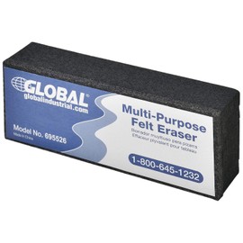 Global Industrial Dry Erase Felt Eraser, 5" L x 2" W x 1" H, Black
