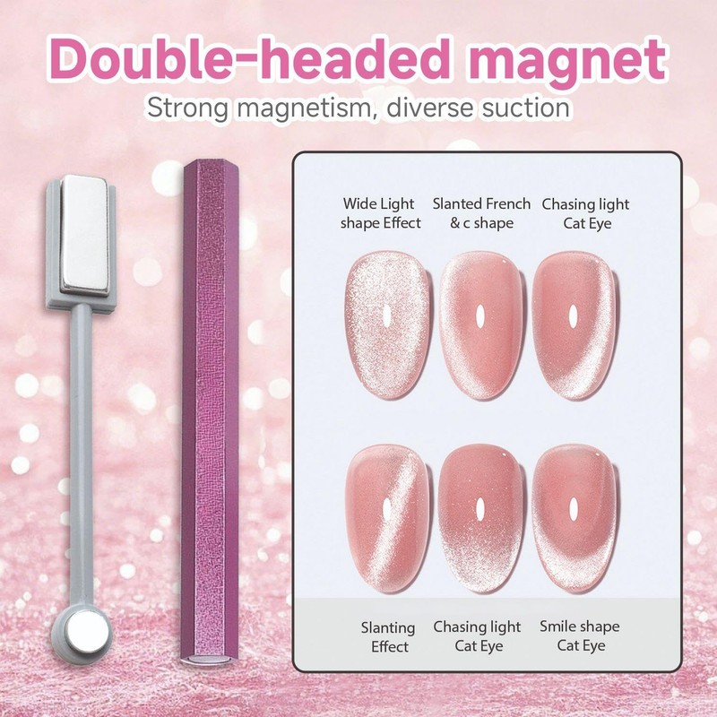 1 Piece Hexagonal Magnet And 1 Piece Double-Head Magnet, Manicure