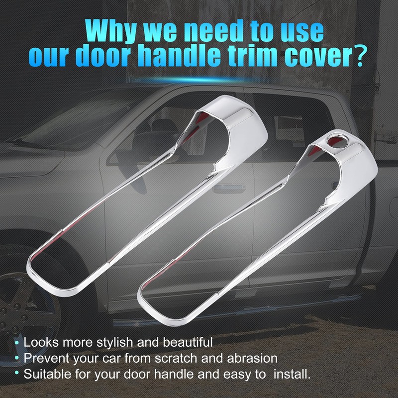 X AUTOHAUX 4pcs Chrome Plated ABS Exterior Side Door Handle