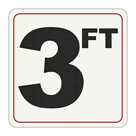 Adhesive Pool Depth Markers for Pool and Spas Feet (3 FT 6x6 4in Lettering)