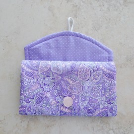 Travel Jewelry Organizer Wallet-Jewelry Travel Case-Purple Paisley Jewelry Wallet-Clear Pocket Organizer