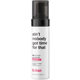 b.tan Pre-Shower Self Tanner Mousse | Ain't Nobody Got Time for That - Fast, 9 Minute Express Sunless Tanning Foam, No Fake Tan Smell, No Added Nasties, Vegan, Cruelty Free, 6.7 Fl Oz