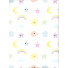 ARKRAFT Gift Wrap Set 3 Sheets XXL 90 x 65 cm Plastic-Free Packaging FSC Paper Design Sun Stars Moon (18-9343)