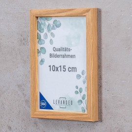 levandeo Picture Frame Real Wood Made in EU 10 x 15 Natural with Glass Panel Portrait Photo Frame Pine Wood Picture Frame