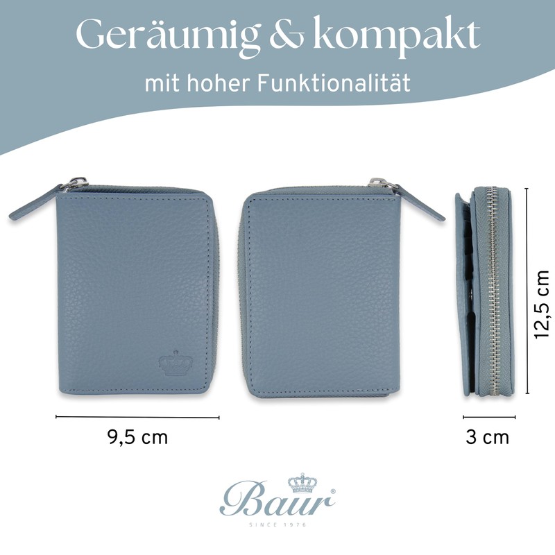 Baur Women's Genuine Leather Wallet with RFID Protection, Small Wallet,