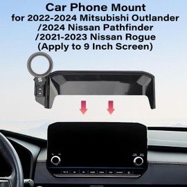 AbeeyGeomarn Car Phone Holder for 2022-2024 Mitsubishi Outlander/2021-2023 Nissan Rogue/2024 Pathfinder Accessories Apply to 9 Inch Touch Screen Fixed Clip Magnetic Cell Phone Mount Hands-Free