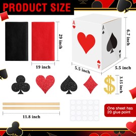 VioraWhite 8 Sets Casino Party Decorations Casino Favor Boxes (6.7 x 5.5 x 5.5 Inch) Casino Centerpiece Sticks Casino Night Game Themed Party Decorations for Birthday Party Centerpieces