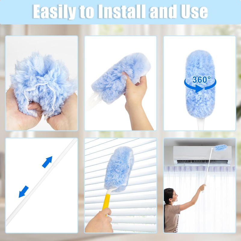 20 PCS Dust Magnet Disposable Dust 360° Dusting Kit Long