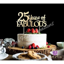 Decoración para tarta de 25 años de fabulosa