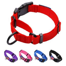 LUCKYDC Martingale Collar for Training Dogs. Adjustable Reflective Collars with Buckle-USA Flag- NO Pull-Prevents Slipping Out, for Medium Large XL Dogs. Helps with Strong pullers (L, red)