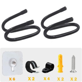 2 Pack Pot Lid Organizer Rack, Black Pot Lids Holder for Cabinet Door/Wall, No Drilling Adhesive Wall/Door Mounted Rustproof Pot and Pan Cover for Kitchen Storage, Pot lid no falls off.