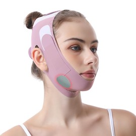 Face Lift Belt, Graphene Facial Lifting Band, V Shaped Belt Chin Up Lifting Face Outline Lifting V face Chin Strap (Purple)