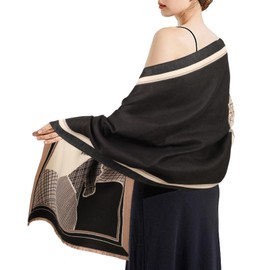 EXTREE Scarfs for Women Pashmina Silky Shawl Wrap for Evening Dressing Blanket Open Front Poncho Cape