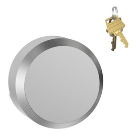 Lanuovx 1 Pack 2.9 Inch(73mm) Hidden Shackle Padlocks Keyed Heavy Duty Reinforced Surface Puck Lock,Chrome Trailer Puck Padlocks for Enclosed Trailers,Shipping Containers,Storage Units