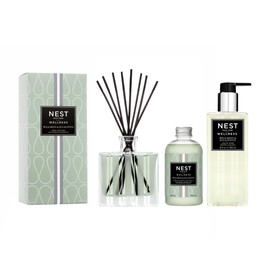 NEST New York Reed Diffuser, Reed Diffuser Liquid Refill & Liquid Soap - Wild Mint & Eucalyptus