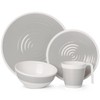 Camping Crockery Set 1 Person 4-Piece Melamine Grey Picnic Crockery