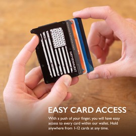 Hayvenhurst Wallet For Men - Reinvented Design Men's Wallet - Slim, Minimalistic & Seamless, Blocks RFID Scanners, Holds 12 Cards & Has a Money Clip (Patriot)