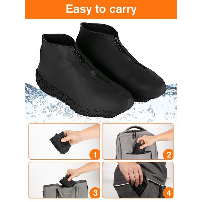 HTHOY&GOWY Shoe Covers Waterproof Silicone Rain Overshoes for Kids Men