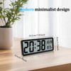 Silent Digital Wall Clock, with Large LED Temperature Display, Portable