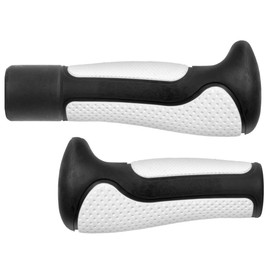 BRAT KIER2K Bike Grips - Set of 2 Handlebar Grips with Anti-slip Surface - Bike Handlebar Grips - Ergonomic Handlebar Grips - 138/108mm - Black/White